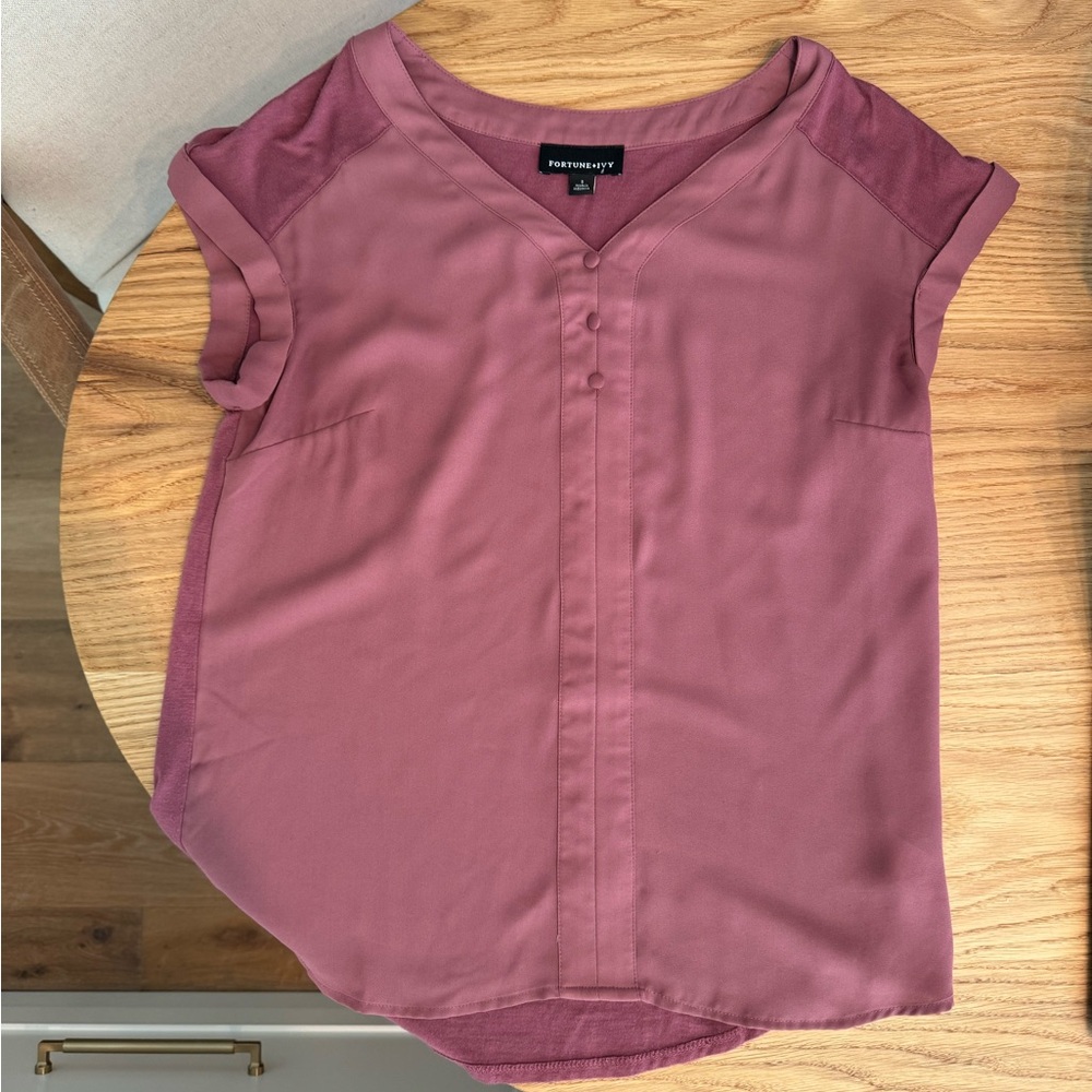 Small fortune and ivy short sleeve mauve top